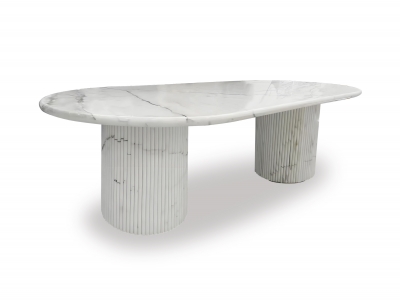 Italian Statuary White Marble   Dining Table
