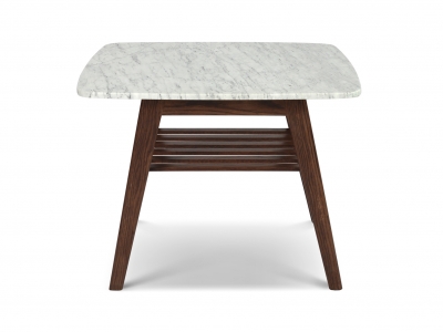 Natural Italian Carrara White Side Table