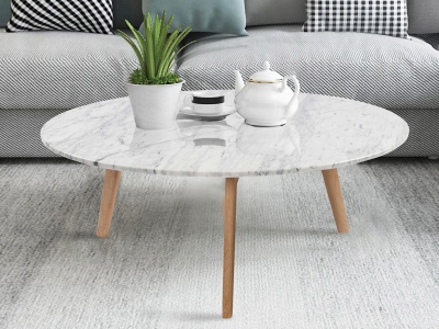 Natural Italian Carrara White Coffee Table