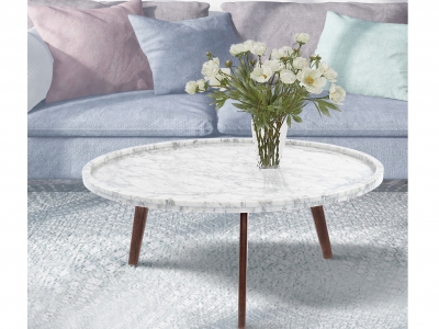 Natural Italian Carrara White Coffee Table