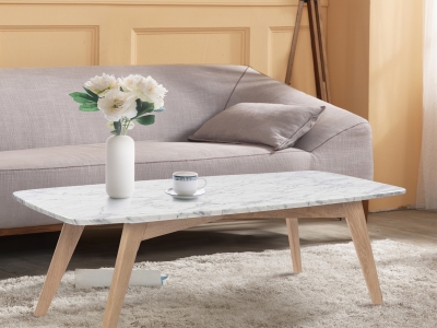 Natural Italian Carrara White Coffee Table