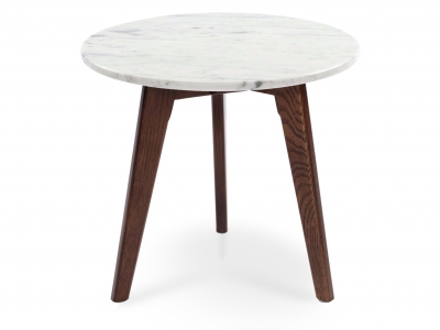 Natural Italian Carrara White Side Table