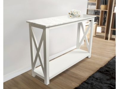 Natural Italian Carrara White Console Table