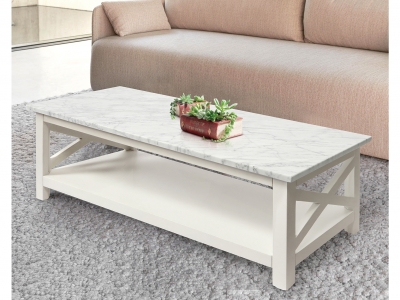 Natural Italian Carrara White Coffee Table