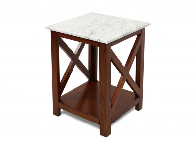 Natural Italian Carrara White Side Table