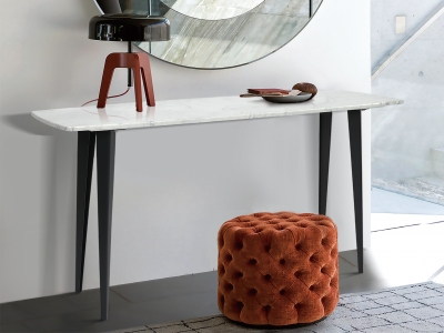 Natural Italian Carrara White Console Table