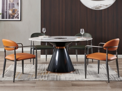 Ceramic Round Dining Table  with Microwave