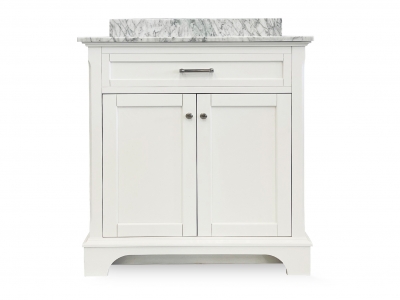 Natural Italian Carrara White Marble Bathroom Vanity