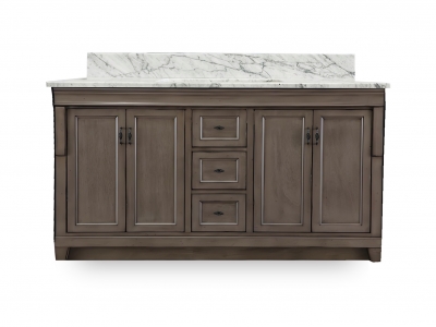 Natural Italian Carrara White Marble Bathroom Vanity