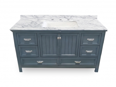 Natural Italian Carrara White Marble  Bathroom Vanity