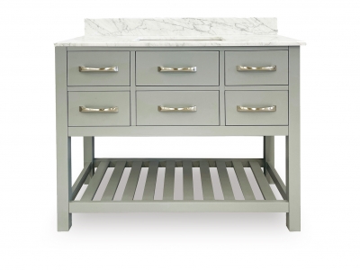 Natural Italian Carrara White Marble Bathroom Vanity