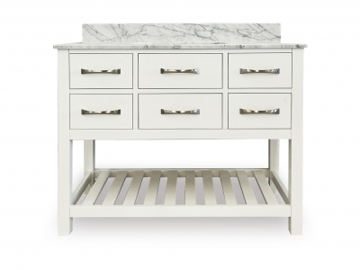 Natural Italian Carrara White Marble Bathroom Vanity