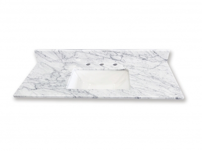 Natural Italian Carrara White Marble Bathroom Vanity Top