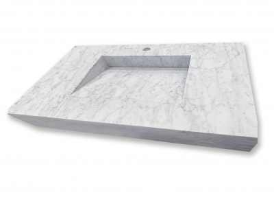 Natural Italian Carrara White Marble Bathroom Vanity Top