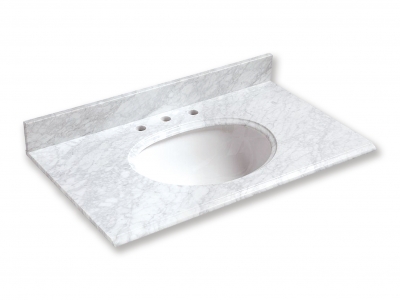Natural Italian Carrara White Marble Bathroom Vanity Top