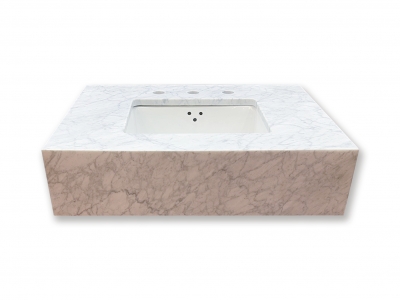 Natural Italian Carrara White Marble Bathroom Vanity Top